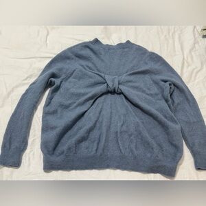 COS Blue Crew Neck Sweater with Textured Detail